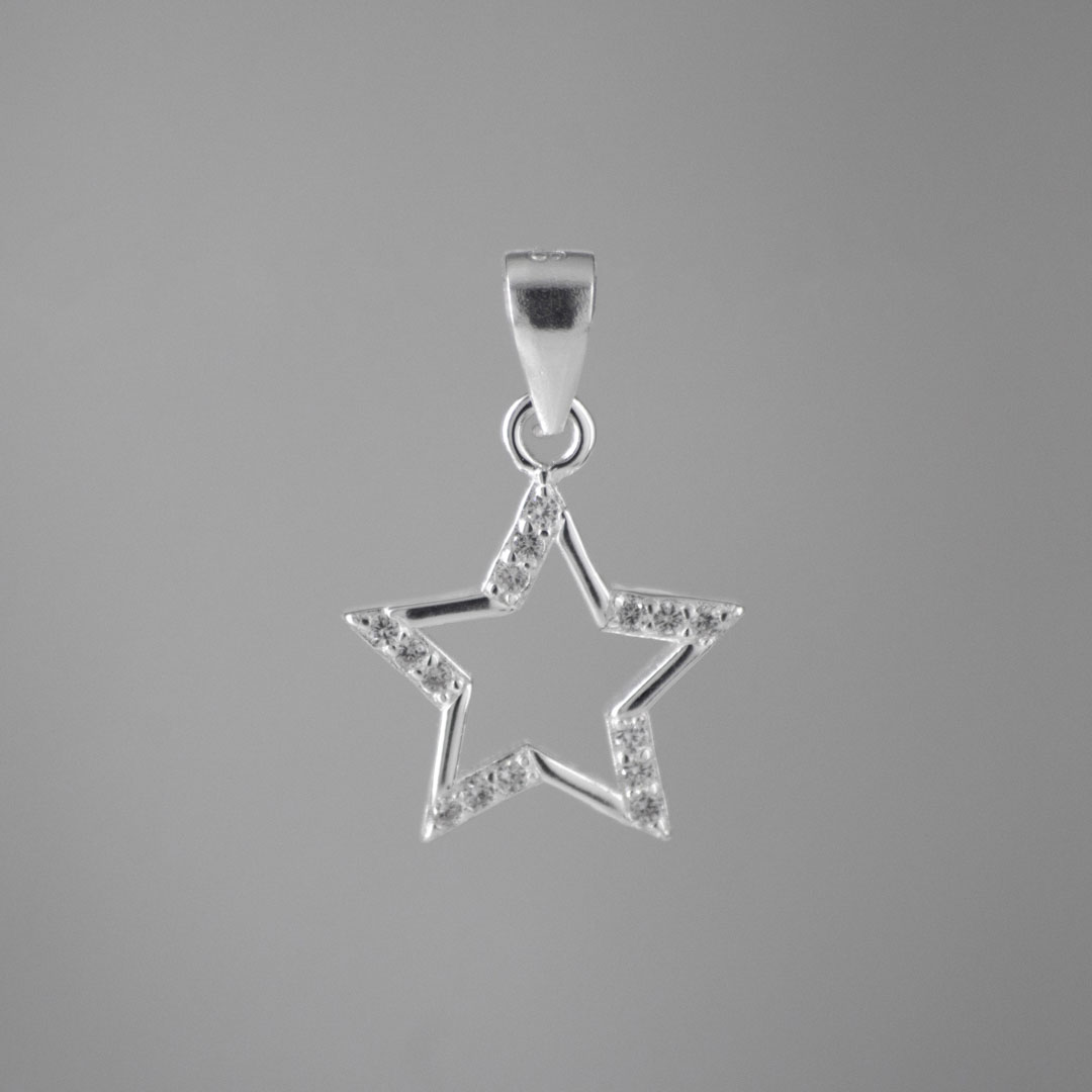 DIJE SILUETA ESTRELLA MICROCIRCONES