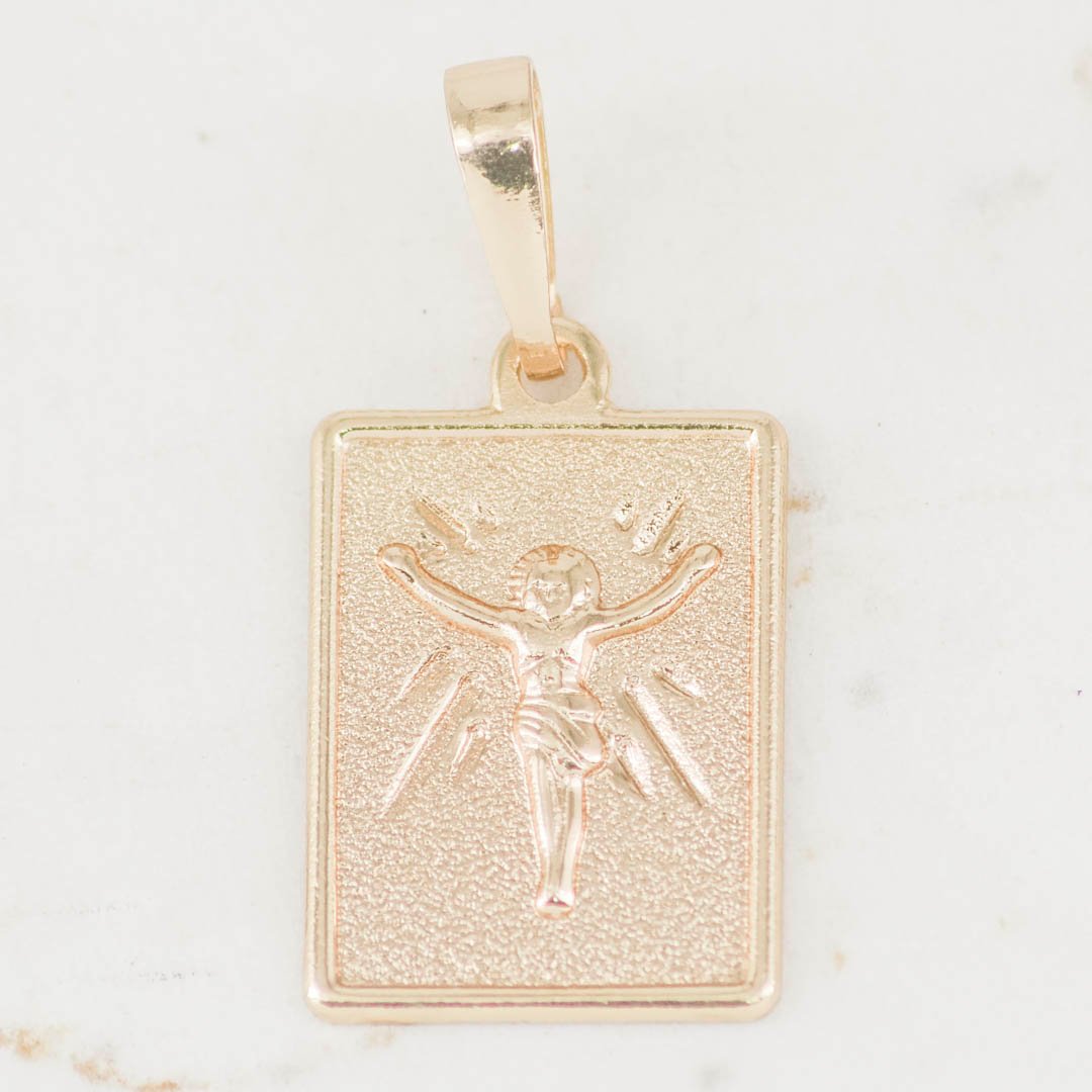 DIJE PLACA CRISTO TALLADA